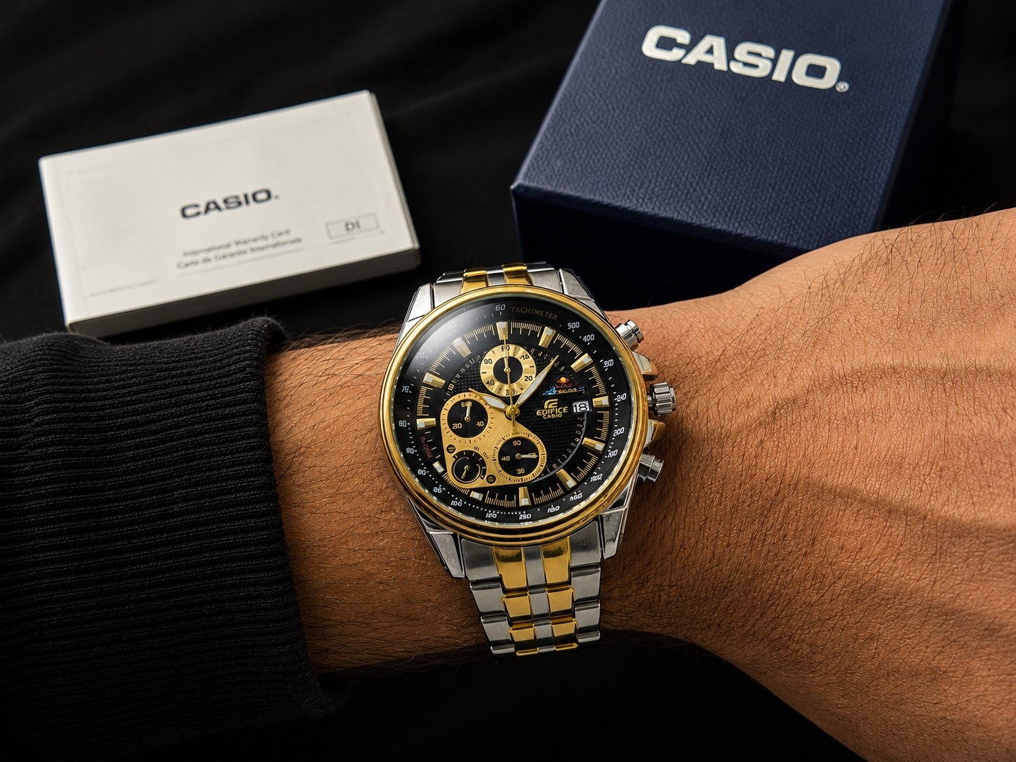 ☑️casio   New collection ✨️  Cornograf   ✅ طراحی لوکس و پرفروش کاسیو مردونه   ⌚️ مدل جدید دورنگ طلایی  سیلور با صفحه مشکی ادی فایس  کرنوگراف  دارای روزشمار قفل کلیپسی ضامن دار بند استیل
