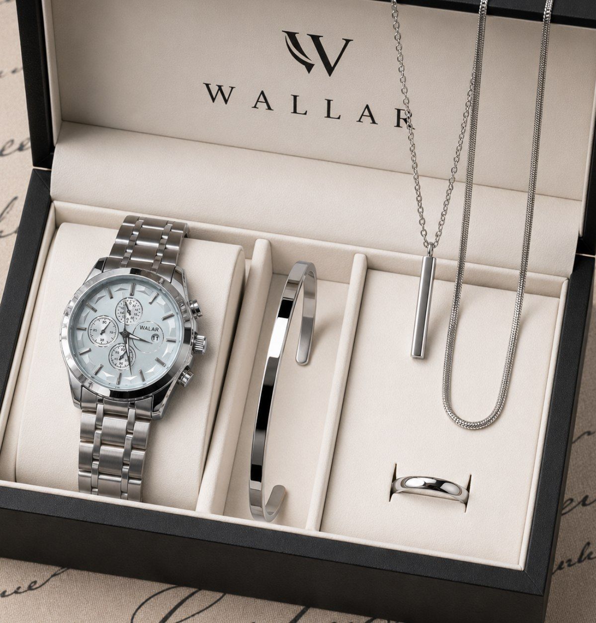 🌈ست مردانه ساعت مارک والار طرح تیسوت ☑️Walar for mens