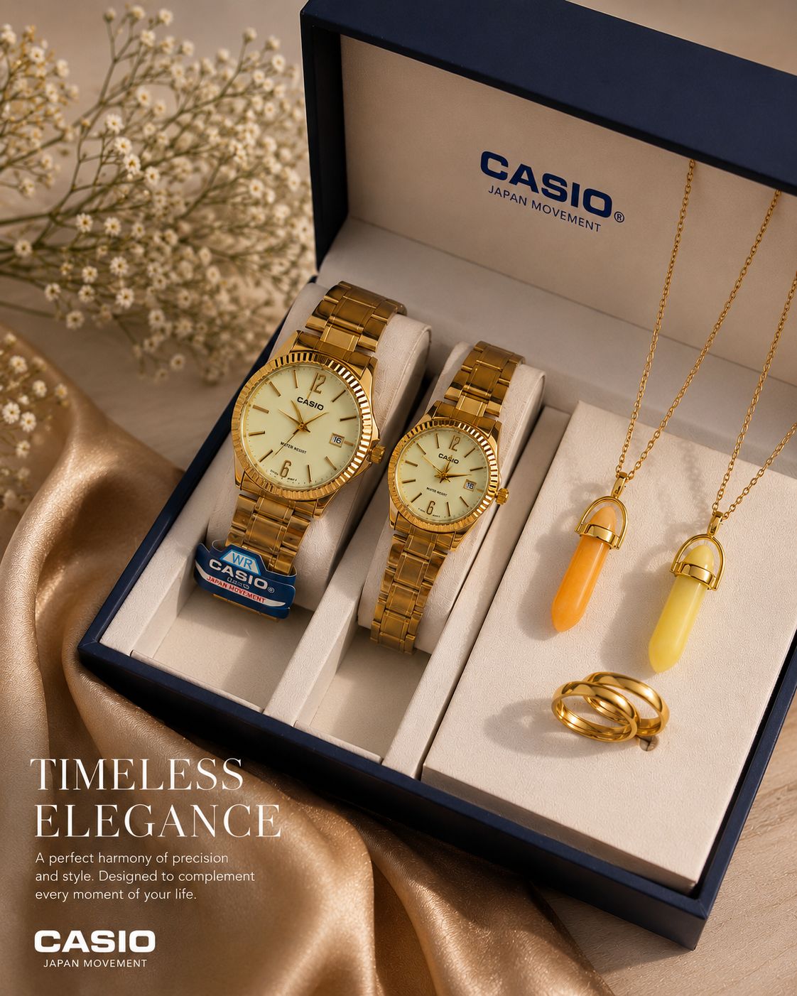 🌈ست مردانه و زنانه ساعت برند کاسیو کلاسیک ☑️CASIO set  ✅قفل کلیپسی ✅کیفیت سفارشی  ✅دارای روز شمار  ❌صفحه کاملا شب نما
