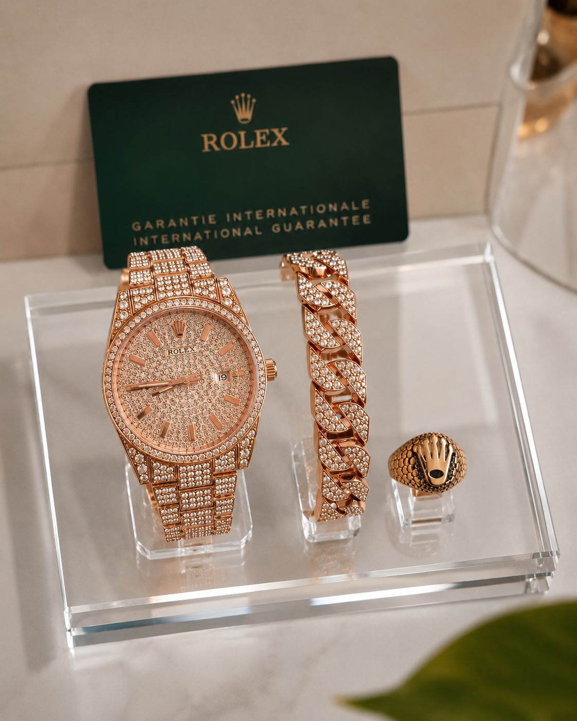 🌈 ست ساعت مردانه مارک رولکس فول نگین ☑️Rolex for mens
